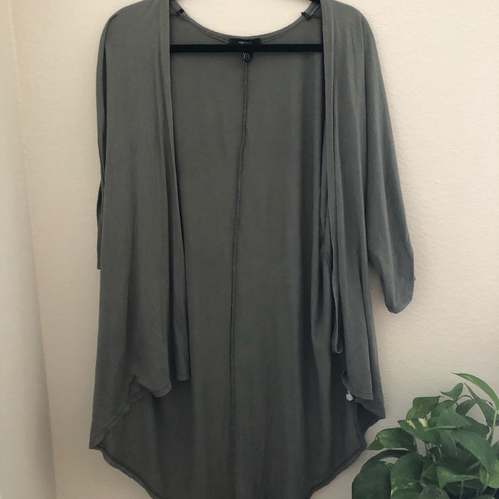 Forever 21 Green Cardigan